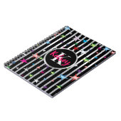 名前の付いた黒と銀ストライプの星 ノートブック (左側)