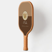 名前の付いた2トーンブラウンのピックボールパドル ピックルボールラケット (左)