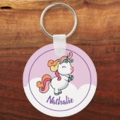 名前の付いたKids unicorn keychain キーホルダー (正面)