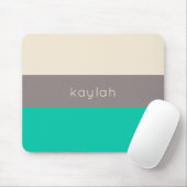 名前の付いたSeaooamグリーンカラーブロックパターン マウスパッド (マウス)