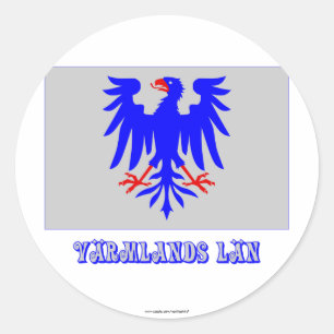 名前の付いたVarmlandsランフラッグ ラウンドシール