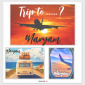 名前の付け…?!旅行用飛行機と車のスーツケース シール (シート)