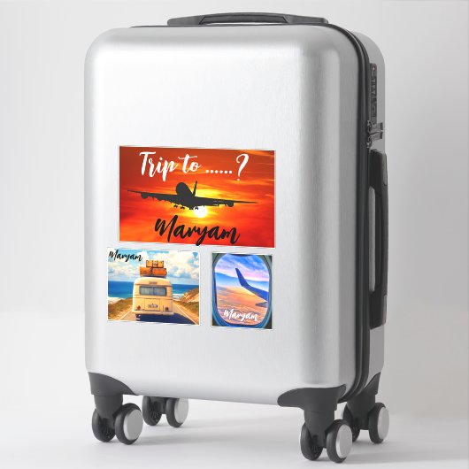 名前の付け…?!旅行用飛行機と車のスーツケース シール (スーツケース)