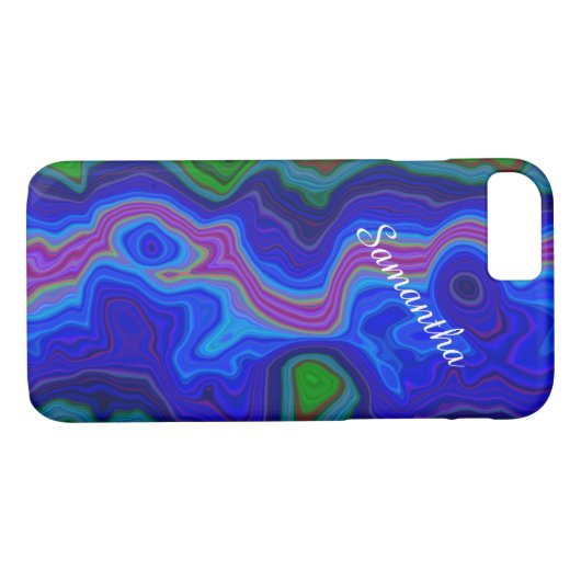 名前の付ストライプのいたカラーフレンジーiPhone 7ケース Case-Mate iPhoneケース (裏面(横))