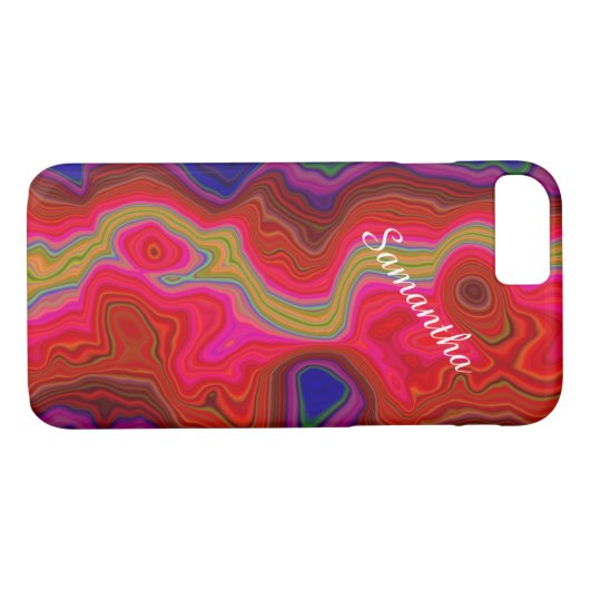 名前の付ストライプのいたカラーフレンジーiPhone 7ケース Case-Mate iPhoneケース (裏面(横))