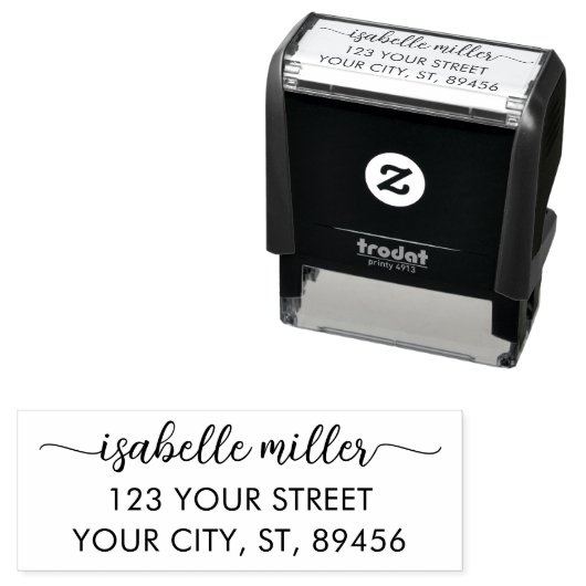 名前の作パーソナライズされた成エレガント差出人住所 セルフインキングスタンプ (インサイチュ)