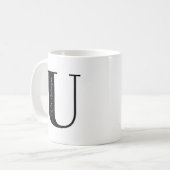 名前の個人用設定の先頭を文字U コーヒーマグカップ (正面左)