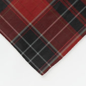 名前の個人用設定付き赤いプレイド フリースブランケット (角)