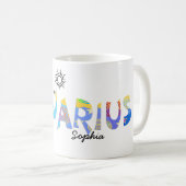 名前の個人用設定-AQUARIUS誕生日〔占星術の〕十二宮図Mug コーヒーマグカップ (正面右)