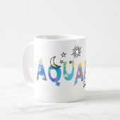 名前の個人用設定-AQUARIUS誕生日〔占星術の〕十二宮図Mug コーヒーマグカップ (正面左)
