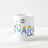 名前の個人用設定-AQUARIUS誕生日〔占星術の〕十二宮図Mug コーヒーマグカップ (中央)