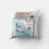 名前の入った瓶にかわいいクジラ クッション (裏面)