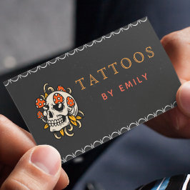 名前の入れ墨おもしろいスカル 名刺