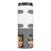 名前の写真の追加イニシャルグレー白 タンブラー (裏面)