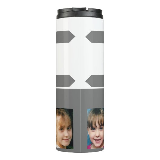 名前の写真の追加イニシャルグレー白 タンブラー (裏面)