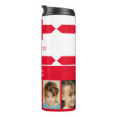 名前の写真の追加イニシャル赤白 タンブラー (回転右)