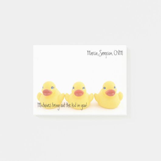 名前の助産婦の黄色いアヒル ポストイット (正面)