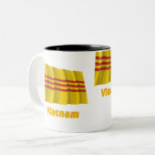 名前の南ベトナムの振る旗 ツートーンマグカップ (正面左)