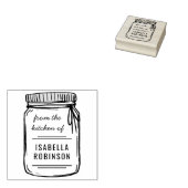 名前の台所から手描きのメイスンの瓶 ラバースタンプ (押印)