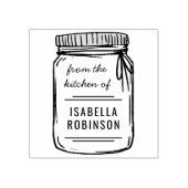 名前の台所から手描きのメイスンの瓶 ラバースタンプ (インプリント)