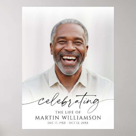 名前の命を祝う フォト スクリプト 記念 ポスター (正面)