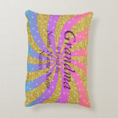 名前の変更おばあちゃんが愛されている – 金ゴールド星 アクセントクッション (裏面(縦))