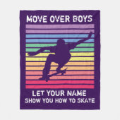 名前の変更すべての文字の上に移動する男の子を許可 フリースブランケット (正面)