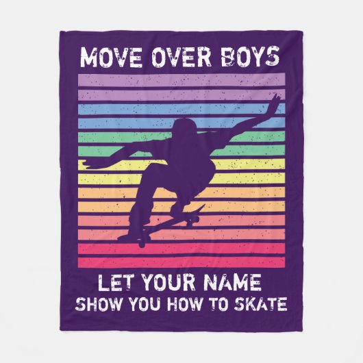 名前の変更すべての文字の上に移動する男の子を許可 フリースブランケット (正面)