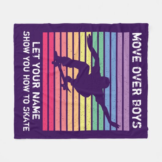 名前の変更すべての文字の上に移動する男の子を許可 フリースブランケット (正面(横))