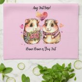 名前の変更すべての文字モルモットValentines + キッチンタオル (折り畳み)