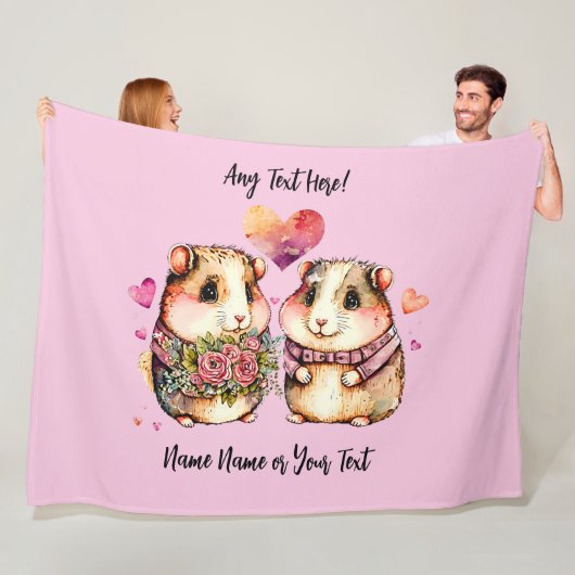 名前の変更すべての文字モルモットValentines + フリースブランケット (インサイチュ)