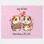 名前の変更すべての文字モルモットValentines + フリースブランケット (正面(横))