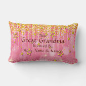 名前の変更すべての文字素晴らしおばあちゃんが愛されている ランバークッション (裏面)