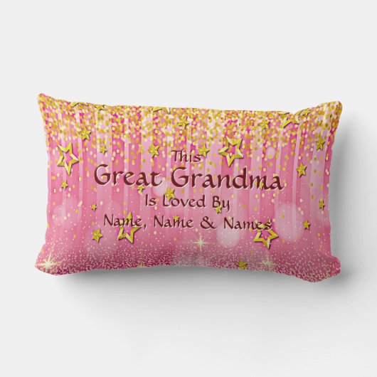 名前の変更すべての文字素晴らしおばあちゃんが愛されている ランバークッション (裏面)