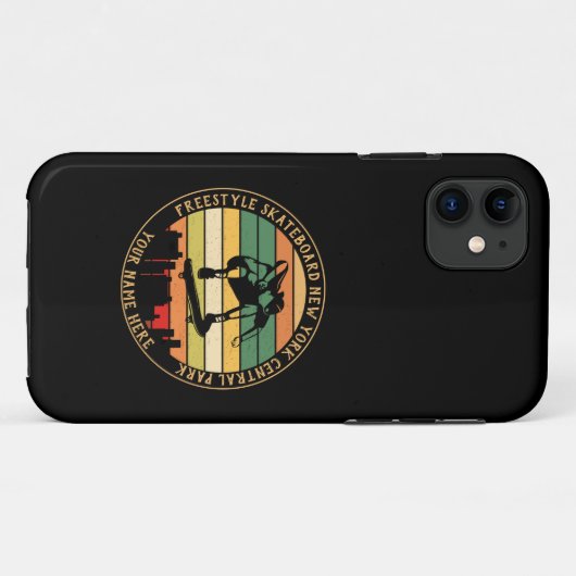 名前の変更すべて文字フリースタイルスケートボード Case-Mate iPhoneケース (裏面(横))