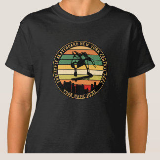 名前の変更すべて文字フリースタイルスケートボード Tシャツ