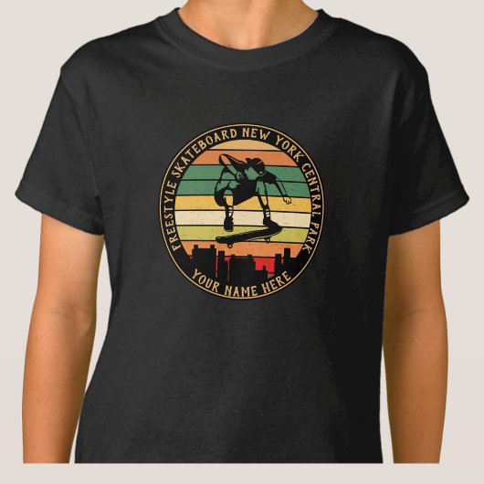 名前の変更すべて文字フリースタイルスケートボード Tシャツ