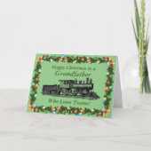 名前の変更とすべての文字トレーンのおじいちゃんクリスマス カード (正面)
