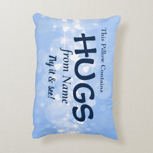 名前の変更と文字この枕はハグを含む アクセントクッション (裏面(縦))