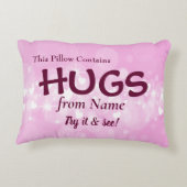 名前の変更と文字この枕はハグを含む アクセントクッション (裏面)