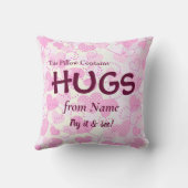 名前の変更と文字この枕はハグを含む クッション (裏面)