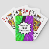 名前の変更の世界最高のおばあちゃんグリーンパープル漫画 トランプ (裏面)