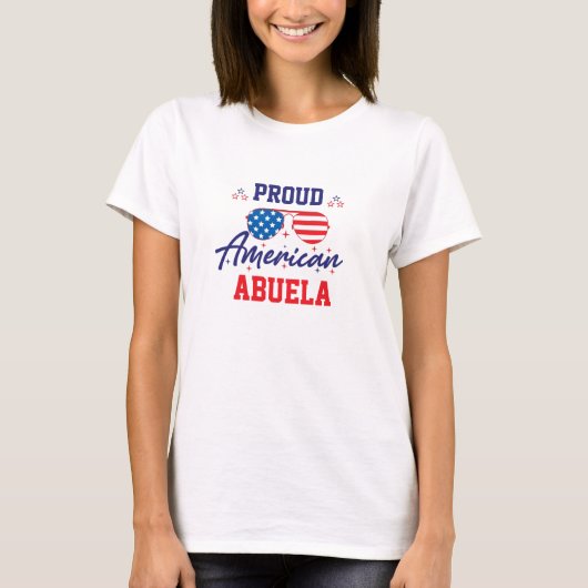 名前の変更の追加文字誇りを持ったAll American ABUELA Tシャツ (正面)