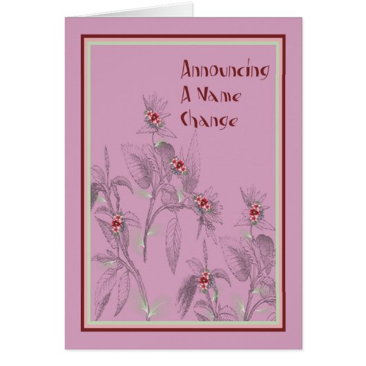 名前の変更アナウンスカードピンク (正面)