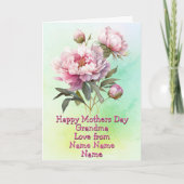 名前の変更ハッピーマザーズ日おばあちゃん牡丹 カード (正面)
