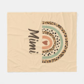 名前の変更ヒョウの斑点プリントブラウンレインボー フリースブランケット (正面(横))