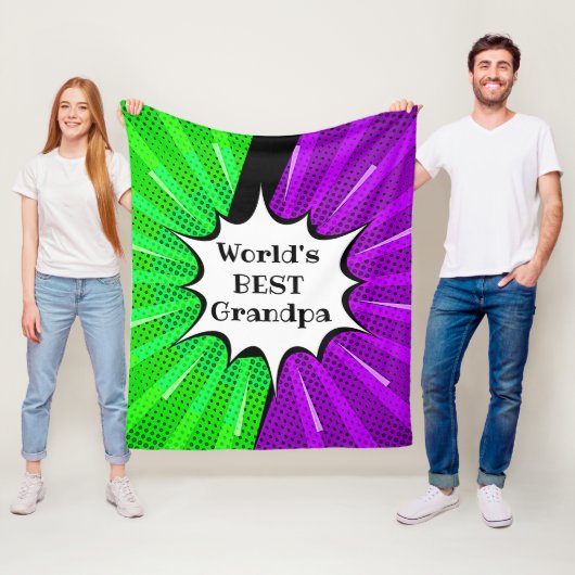 名前の変更ワールドグ最高のランパグリーンパープル漫画 フリースブランケット (インサイチュ)