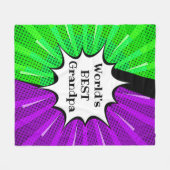 名前の変更ワールドグ最高のランパグリーンパープル漫画 フリースブランケット (正面(横))