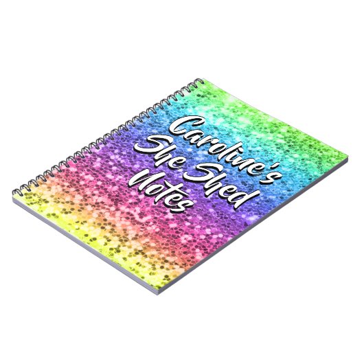 名前の変更任意の文字彼女は輝く虹を流した ノートブック (左側)