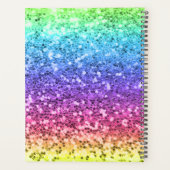 名前の変更任意の文字彼女は輝く虹を流した プランナー手帳 (裏面)